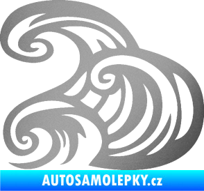 Samolepka Vlny 004 levá moře stříbrná metalíza