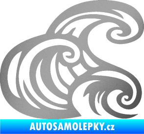 Samolepka Vlny 004 pravá moře stříbrná metalíza
