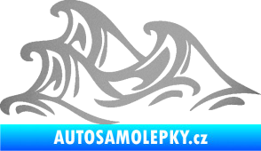 Samolepka Vlny 005 levá moře stříbrná metalíza