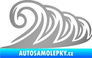 Samolepka Vlny 006 pravá moře stříbrná metalíza