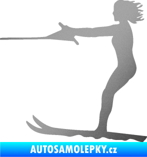 Samolepka Vodní lyže 002 levá stříbrná metalíza