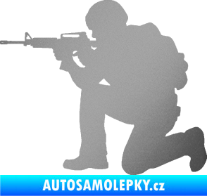 Samolepka Voják 007 levá stříbrná metalíza