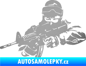 Samolepka Voják 009 levá stříbrná metalíza