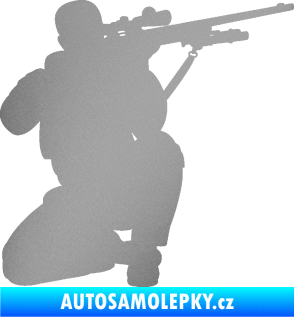 Samolepka Voják 010 pravá sniper stříbrná metalíza