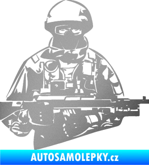 Samolepka Voják 013 pravá stříbrná metalíza