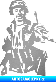 Samolepka Voják 014 levá stříbrná metalíza