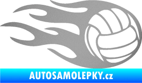 Samolepka Volejbalový míč 002 pravá stříbrná metalíza