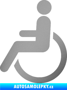Samolepka Vozíčkář 002 invalida - levá stříbrná metalíza
