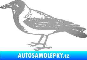 Samolepka Vrána 001 levá stříbrná metalíza