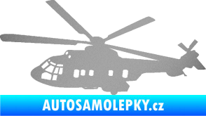 Samolepka Vrtulník 003 levá helikoptéra stříbrná metalíza