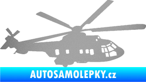 Samolepka Vrtulník 003 pravá helikoptéra stříbrná metalíza