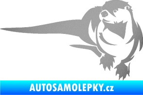 Samolepka Vydra 001 levá stříbrná metalíza