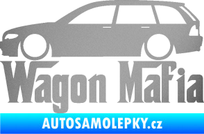 Samolepka Wagon Mafia 002 nápis s autem stříbrná metalíza