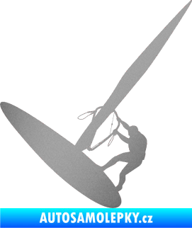 Samolepka Windsurfing 002 levá stříbrná metalíza