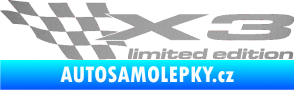 Samolepka X3 limited edition levá stříbrná metalíza