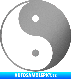 Samolepka Yin yang - logo JIN a JANG stříbrná metalíza