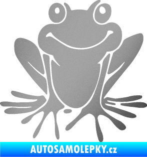 Samolepka Žába 008 pravá stříbrná metalíza