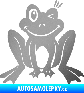 Samolepka Žába 010 pravá mrkající stříbrná metalíza