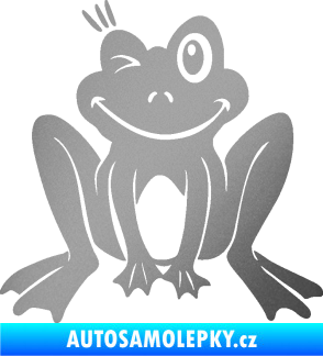 Samolepka Žába 010 levá mrkající stříbrná metalíza