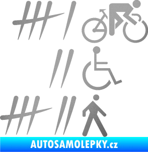 Samolepka Zářezy 001 pravá stříbrná metalíza