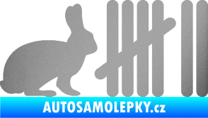 Samolepka Zářezy 003 zajíc stříbrná metalíza