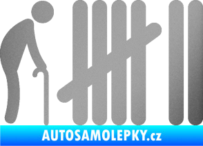 Samolepka Zářezy 005  stříbrná metalíza