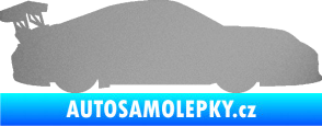 Samolepka Závodní auto 001 pravá stříbrná metalíza