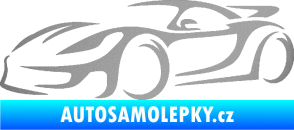 Samolepka Závodní auto 002 levá stříbrná metalíza