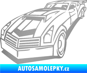 Samolepka Závodní auto 003 levá stříbrná metalíza