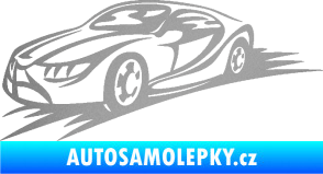 Samolepka Závodní auto 007 levá stříbrná metalíza
