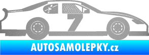 Samolepka Závodní auto 008 stříbrná metalíza