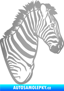 Samolepka Zebra 001 pravá hlava stříbrná metalíza