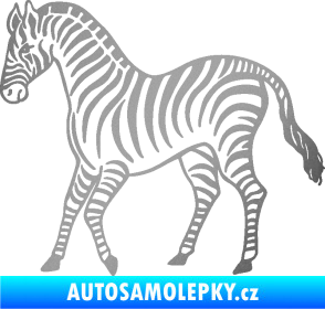 Samolepka Zebra 002 levá stříbrná metalíza