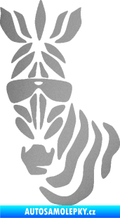 Samolepka Zebra 003 levá cool s brýlemi stříbrná metalíza
