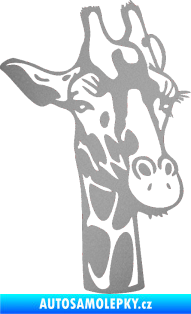 Samolepka Žirafa 001 pravá stříbrná metalíza