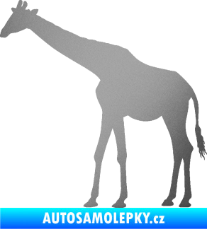 Samolepka Žirafa 002 levá stříbrná metalíza