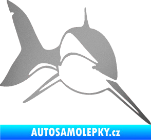 Samolepka Žralok 004 pravá stříbrná metalíza