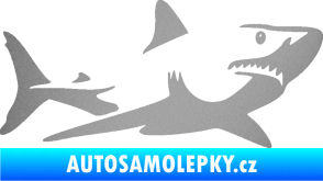 Samolepka Žralok 015 pravá stříbrná metalíza
