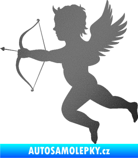 Samolepka Amor 001 levá cupid andílek grafitová metalíza