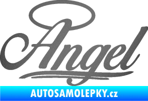 Samolepka Angel nápis grafitová metalíza