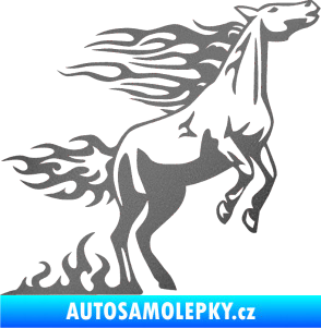 Samolepka Animal flames 001 pravá kůň grafitová metalíza