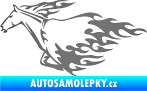 Samolepka Animal flames 003 levá kůň grafitová metalíza