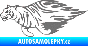 Samolepka Animal flames 021 levá tygr grafitová metalíza