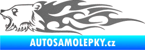 Samolepka Animal flames 027 levá  medvěd grafitová metalíza