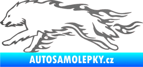 Samolepka Animal flames 032 levá vlk grafitová metalíza