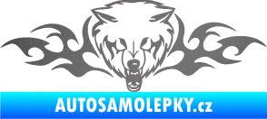Samolepka Animal flames 038 pravá vlk grafitová metalíza