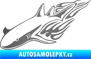 Samolepka Animal flames 048 levá žralok grafitová metalíza
