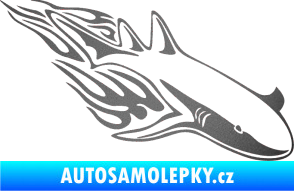 Samolepka Animal flames 048 pravá žralok grafitová metalíza