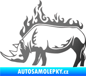 Samolepka Animal flames 049 levá nosorožec grafitová metalíza
