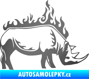 Samolepka Animal flames 049 pravá nosorožec grafitová metalíza
